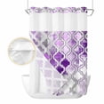 thumbnail image 2 of Purple Morocco No Hook Shower Curtain Waterproof,Bathroom Curtains with Snap in Liners and See Through Top Window,Rustic Country Smear Street Mottled Art Hotel Style Bathtub Curtains Shower 72"Wx84"L, 2 of 8