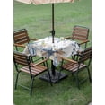 thumbnail image 3 of Outdoor Tablecloth with Umbrella Hole & Zipper, Blue Eucalyptus Coastal Square Tablecloth 60x60 Inch, Beach Starfish Shell Nautical Patio Table Cover Waterproof Table Cloth for Picnic/Party, 3 of 6