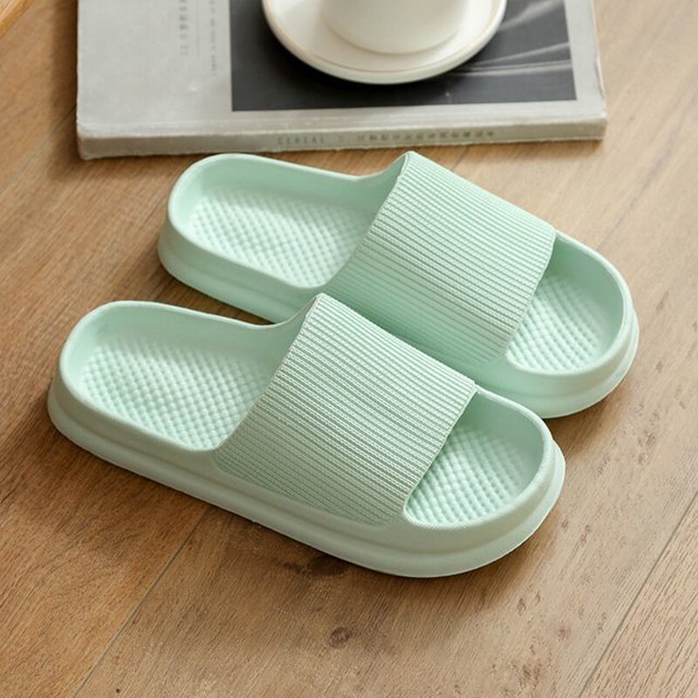 Zapatillas de casa de baño con plataforma gruesa para mujer, chanclas antideslizantes de verano 2021 con suela blanda EVA para interiores Tan Jianjun unisex