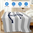 thumbnail image 4 of Grey White Striped Cooling Blanket,Lightweight Summer Throw Blanket with Double Sided Cold Effect,Navy Blue Beach Nautical Anchor Ocean Coastal Picnic Blankets Bed Sheet for Hot Sleepers 40"x60", 4 of 8