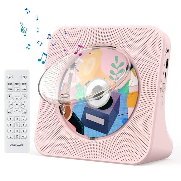 Gueray Portable CD Player with Bluetooth 5.0, CD Player for Desktop with HiFi Sound Speaker, CD Kpop Music Player with Remote Control, Dust Cover, FM