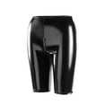 thumbnail image 4 of Sexy Black PVC Leather Open Crotch Shorts Women Exotic Bodycon Slim Faux Leather Skinny Shorts Wetlook Nightclub Wear, 4 of 5