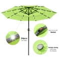 thumbnail image 4 of Yescom 9 Ft 3 Tier Patio Umbrella with Solar LED Crank Tilt Button Aluminum Outdoor, 4 of 9