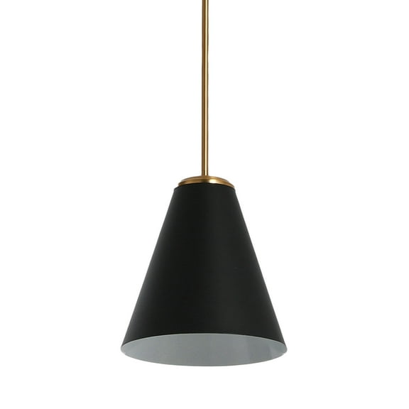 Robert Stevenson Lighting Beckett - Metal Ceiling Light with Shade, Black and Brushed Gold