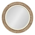thumbnail image 2 of Kate and Laurel Maddigan Rustic Beaded Round Mirror, 28 Inch Diameter, Rustic Brown and White, Decorative Farmhouse Circle Mirror with Distressed Finish, 2 of 9