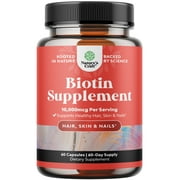 Pure + Potent Biotin Vitamins  Promotes Hair Growth + Prevents Hair Loss - Introduces Better Skin + Hair + Nails - Natural Supplement for Men and Women- Helps Promote Faster Metabolism