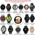thumbnail image 5 of KOMI Sparkling Band Compatible Samsung Galaxy Watch 7/6/5/4 FE 40mm 44mm Classic 43mm 47mm/Classic 42mm 46mm/Active 2 Watch Bands Resin,20mm Stainless Steel Bracelet Band for Galaxy Watch 3 41mm/42mm, 5 of 7