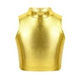 thumbnail image 3 of Yeahdor Girls Shiny Metallic Tank Top with Pleated Skort Skirt Jazz Hip Hop Performance Costume, 3 of 7