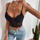 thumbnail image 5 of Camiseta sin mangas con cordones de malla con perspectiva de retazos de Color sólido a la moda de verano para mujer Pompotops lopia993405, 5 of 9