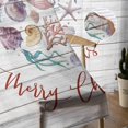 thumbnail image 5 of Coastal Christmas Sheer Curtains 63 Inches Length 2 Panels Set, Window Sheer Curtains for Living Room/Bedroom, Xmas Balls Nautical Starfish Vintage Light Filtering Rod Pocket Curtain 52'' x 63'' x 2, 5 of 7