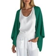 thumbnail image 5 of ZSQDM Women Blending Cardigan Women's Linen Cardigan 3/4 Sleeve Shrugs Open Front Loose Shawl Wrap Cover Ups Lightweight Shrug Duster Cardigans for Women Knit Sweater(M), 5 of 5