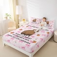 thumbnail image 3 of Erosebridal Kids Girls Capybara Full Size Sheets, Bowknot Flower Bed Sheets, 4 Pieces, 3 of 5