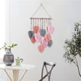 thumbnail image 4 of 1 Pack Wall Hanging Decor Leaves Tapestry 40x90cm, Jademall Wall Decor 15.7x35.4 inch, Woven Handmade Yarn Tassels Woven for Bedroom, Living Room, Apartment Home Backdrop - Pink, 4 of 10