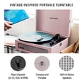 thumbnail image 2 of Crosley CR8017B-AM Voyager Tocadiscos de vinilo portátil vintage con entrada/salida Bluetooth y altavoces integrados, Amatista, 2 of 5