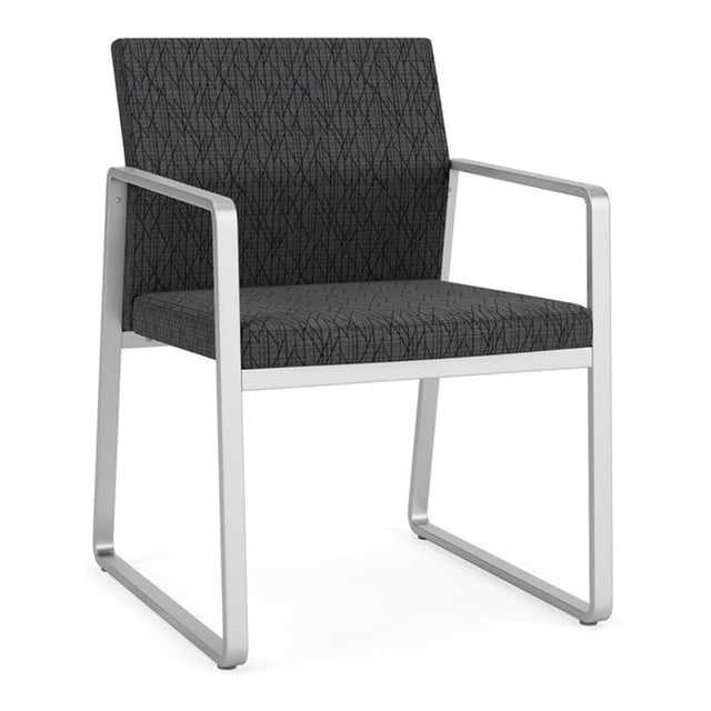 Fauteuil d'Invité pour Réception et Salle d'Attente en Soins de Santé Gansett / Acier Argenté / Gris Foncé