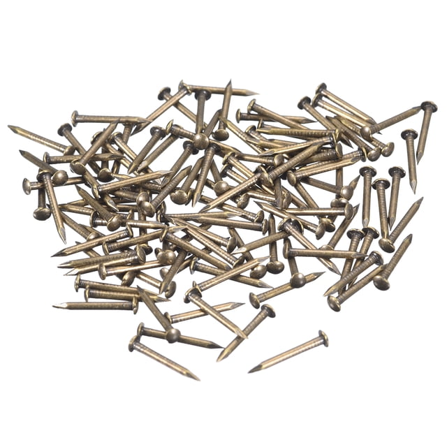 Uxcell 400 Pack Small Tiny Nails 1.2x12mm(DxL) Tiny Brass Nails Hardware Nails Small Nail, Bronze Tone