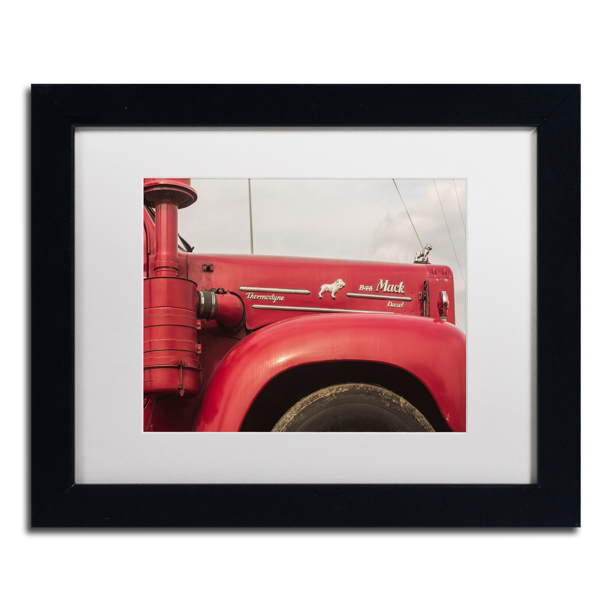 Trademark Fine Art "Mack Truck" Canvas Art by Jason Shaffer, White Matte, Black Frame