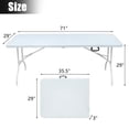 thumbnail image 2 of Bingirl Table Pliante Portable de 6 Pi avec Poignée - Table en Plastique Légère et Robuste avec Surface Imperméable et Résistante aux Rayures, 2 of 9