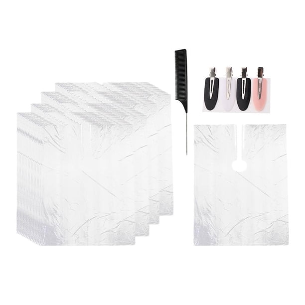 200 piezas desechables para corte de cabellero, capa, delantal, pinzas para el cabello y