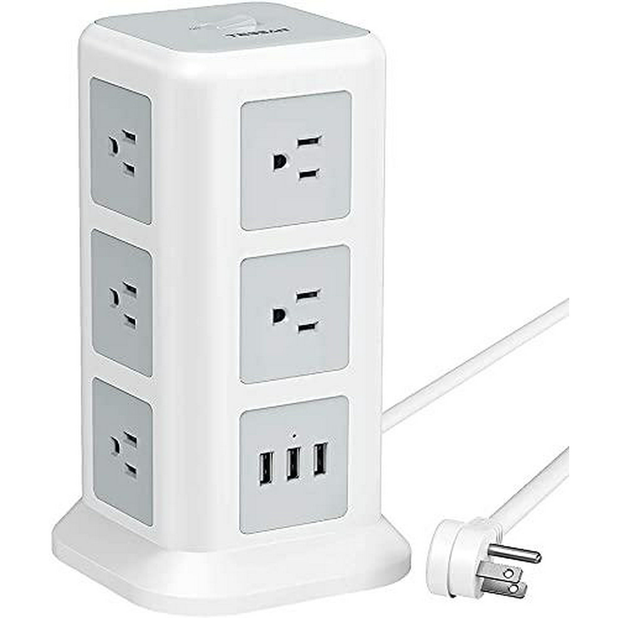 shilling Alfabet tandpine Tower Power Bar with Surge Protector, Flat Plug Extension Cord Indoor 6.5  Feet, 11 Widely Spaced AC Outlets, 3 USB Ports, TESSAN Power Strip Multi  Plug Desk Charging Station, Home Office A | Walmart Canada