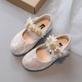 thumbnail image 2 of Ketyyh-chn99 Girls Sandals Toddler Shoes Girls Heels Dress Shoes Flower Girl Sandals Wedding Party Princess Shoes for Toddler Little Kid Big Kid Beige,11.5, 2 of 5