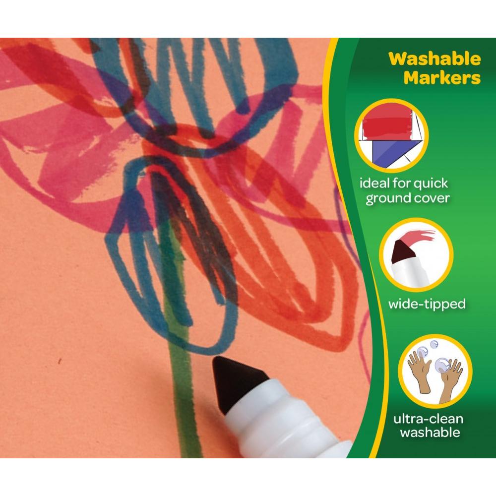 Crayola Ultra-Clean Washable Broad Line Markers, School & Art Supplies, 10 Ct - image 6 of 9