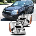thumbnail image 2 of Labwork 2pcs Headlights Assembly Black Chrome Halogen Headlamp Housing Fit for Chevrolet Equinox 2005 2006 2007 2008 2009, Front Left & Right, 2 of 6