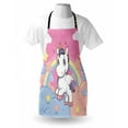 thumbnail image 2 of Teen Girls Apron Unicorn with Rainbow and Music Notes Clouds in the Sky Fantastic Art Print, Unisex Kitchen Bib Apron with Adjustable Neck for Cooking Baking Gardening, Pink Yellow, by Ambesonne, 2 of 2