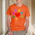 thumbnail image 5 of Zylanna Men's T-Shirts Tee, Summer Short Sleeve Heart Print Crew Neck Fashion Tops for Mens Red, 5 of 6