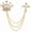 Gold, variant on Cross Crown Long Chain Brooch, Rhinestone Tassel Brooch Pin,Retro Crystal Suit Pins Collar Pin,Coat Tassel Chain Lapel Pins for Men's Suit Accessories