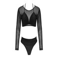 thumbnail image 4 of Kiapeise Womens Swimwear High-Waist Bikini Set With Mesh Cover up Swimsuit, 4 of 5