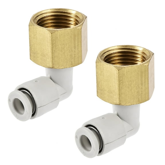 Pneumatic Push to Connect Tubing Fitting Elbow 6mm Tubing OD x 3/8PT Female 2Pcs