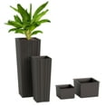 thumbnail image 1 of Outsunny Ensemble de 2 Grands Bacs à Plantes pour Plantes d'Extérieur, Pots à Fleurs d'Extérieur, 1 of 10