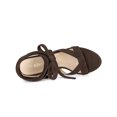 thumbnail image 4 of BLISSFUL STEP Women's Open Toe Crisscross Lace Up Block Heel Sandals Coffee 7.5, 4 of 7