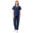 thumbnail image 1 of Ropa quirúrgica elástica de secado rápido, ropa de enfermera de hospital, traje de salón de belleza, ropa de lavado a mano con escote en V dividido, 1 of 6