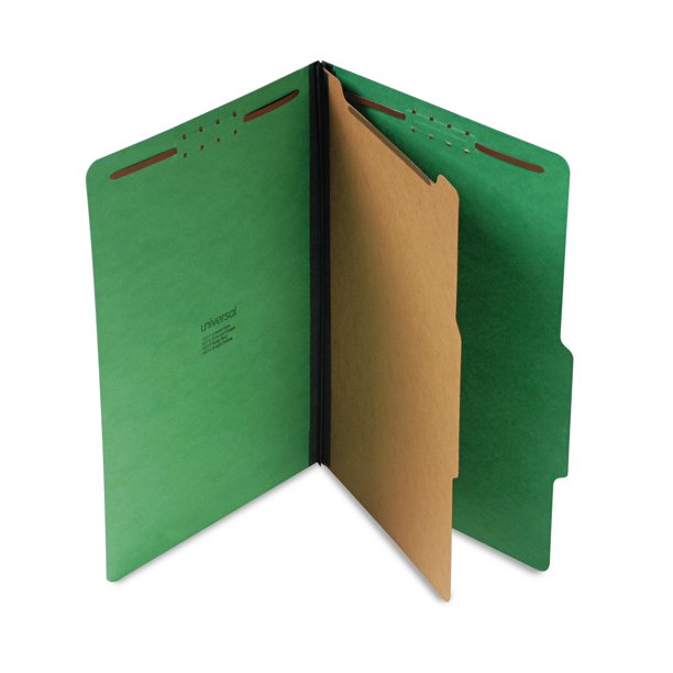 Universal Bright Colored Pressboard Classification Folders, 1 Divider