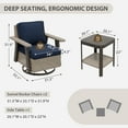 thumbnail image 4 of COOS BAY Rustic Hideaway Outdoor Swivel Rocker Patio Chair and Table Set, 2-Piece Wicker Bistro Set with Cushions, Beige/Dark Blue, 4 of 10