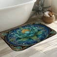 thumbnail image 4 of 1pc Blue Lotus Flower Absorbent Non-Slip Bathroom Thickened Flannel Rug Decor,Soft,Quick Drying,Suitable For Indoor/outdoor Use,Bathrooms,Bedrooms,Kitchens,Terrace,Laundry Rooms,16"x24", 4 of 7