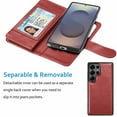 thumbnail image 5 of Wallet Case for Samsung Galaxy A36 Wallet Case 5G (2025), [9 Card Slots] Luxury PU Leather Credit Holder Carrying Folio Flip [Detachable] Kickstand Magnetic Phone Cover & Lanyard [Wine], 5 of 8