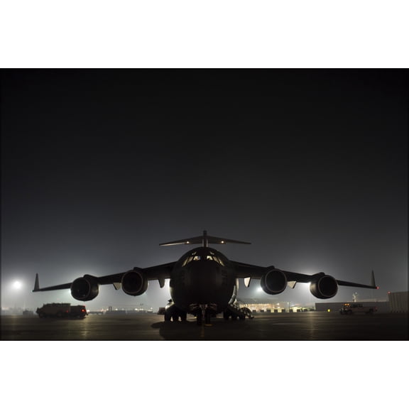 24"x36" Gallery Poster, U.S. Air Force C-17 Globemaster III Bagram Air Field, Afghanistan