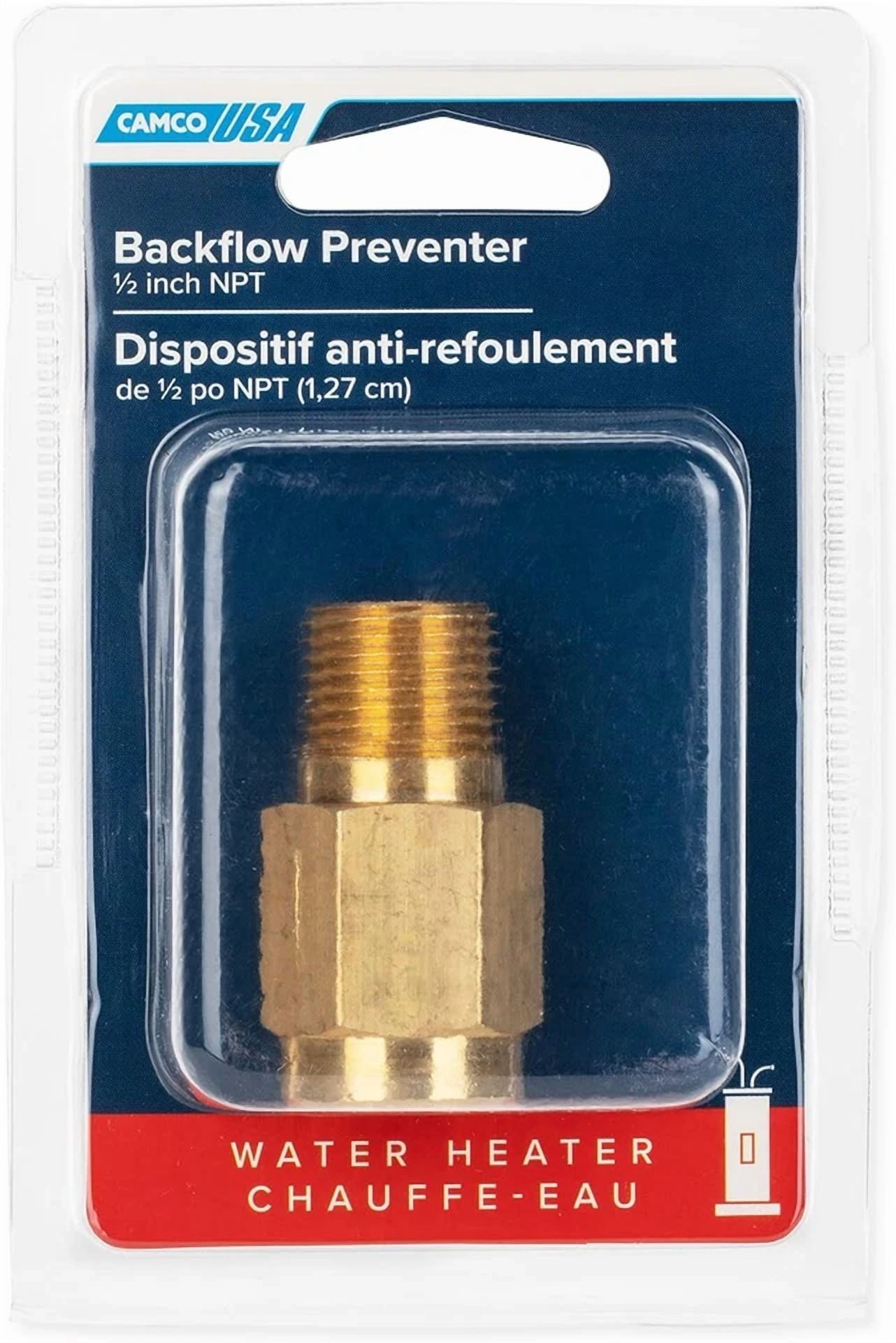 Camco Rv Water Heater Backflow Preventer Brass Hose Pipe Fitting 1 Count