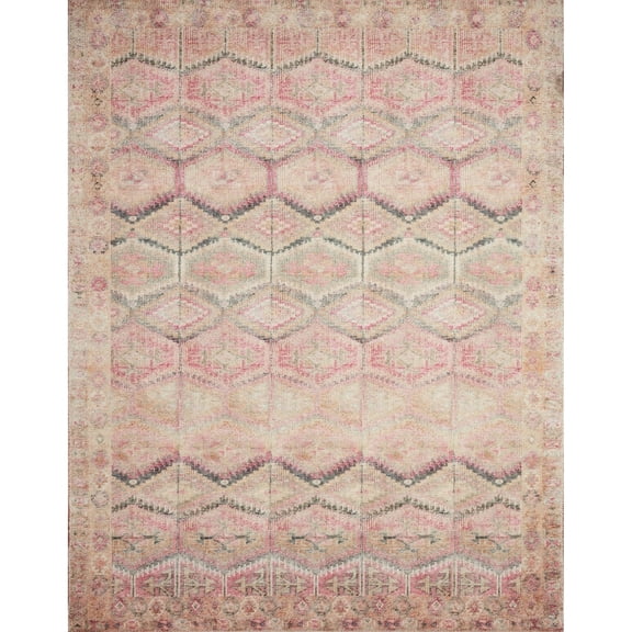 Loloi Layla LAY-17 Printed Pink / Lagoon Area rug 2'-6" x 9'-6"