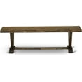 thumbnail image 3 of East West Furniture VB776 V-Style Modern Dining Bench with Wooden Seat, 60" L x 15" W x 18" H, 3 of 6