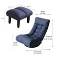 thumbnail image 7 of 360-degree Swivel Gaming Chair, Folding Floor Chair with Adjustable Backrest, Cushion Padded Indoor Chaise Lounge with Stool, Lazy Sofa Couch Rocker Gaming Chair for Teens and Adults (Navy), 7 of 7