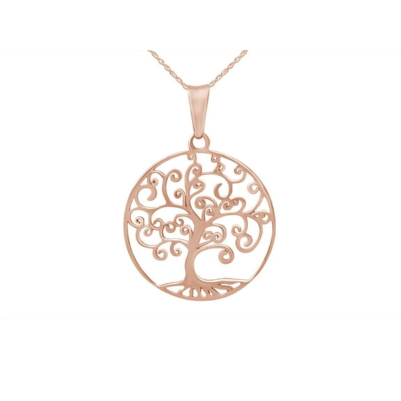 AFFY Tree of Life Filigree Pendant Necklace 14k Rose Gold Over Sterling Silver