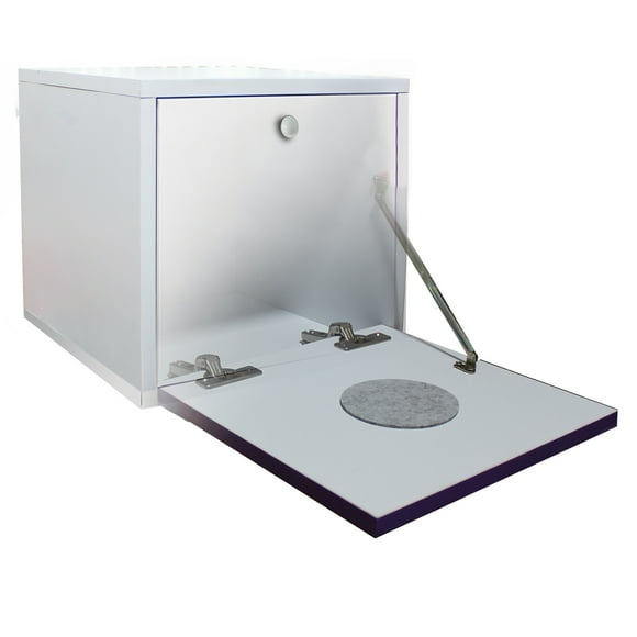 Buro Flotante Recamara Mdf Luz Led Ensamblado Blanco