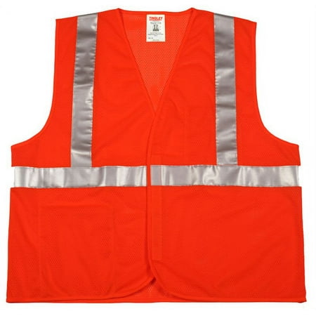

4 Extra Large/5 Extra Large Fluorescent Orange Safety Vest Polyester M Each
