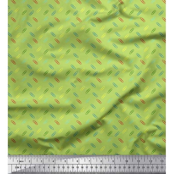 Soimoi Silk Fabric Paper Clip Shirting Fabric Prints by Yard 42 Inch Wide
