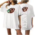 thumbnail image 2 of Fiudx Camisas de Mujer Camiseta de Manga Corta con Estampado Casual de Doble Cara con Cuello Redondo y Hombros Caídos para Mujer, 2 of 5