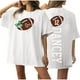 thumbnail image 1 of Tops Cortos para las Mujeres, Doble Cara Impreso Cuello Redondo Gota Hombro Camiseta, Top Estirable Casual, 1 of 5